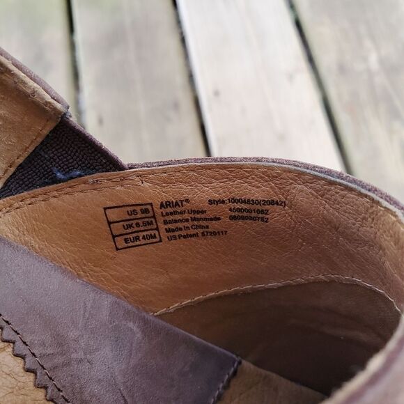 Ariat Tambour Nubuck Suede Leather Brown Gold Laser Cut Clogs 9 - Picture 7 of 7